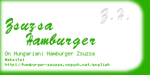 zsuzsa hamburger business card